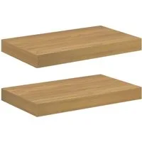 vidaXL Regal Wandregal 2 stk. Braun 40 x 23,5 x 3,8 cm Holzwerkstoff, 2-tlg.