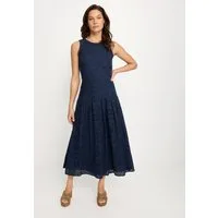 Buffalo Spitzenkleid in Maxilänge mit modischer Lochstickerei elegantes Sommerkleid, Maxikleid mit Stickerei, A-Linie, festlich