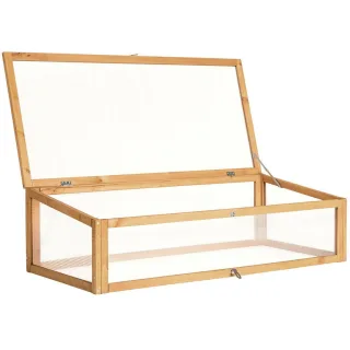 tectake Frühbeet, Braun, Holz, Baum/Pflanze/Natur, Rechteckig, 53x34x115 cm, Gartenzubehör, Gartenpflege