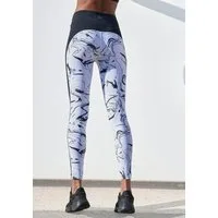 LASCANA ACTIVE Leggings White Marble im Marmor-Muster mit Seitenstreifen