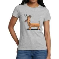 Spreadshirt T-Shirt Jaulender Dackel Comic Dachshund Frauen T-Shirt (1-tlg)