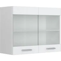 Vicco Glashängeschrank R-Line, Weiß Hochglanz/Weiß, 80 cm (1-St)