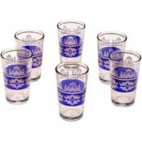 Marrakesch Orient & Mediterran Interior Teeglas 6er Set Marokkanische Teegläser Andalous Grün Gläser aus Glas 9 cm, 6-tlg., Glas, Handarbeit