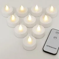 monzana LED-Kerze, +300H elektrisch flackernd Fernbedienung Batterien 10xTeelichter 3,7CM
