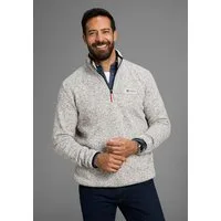 Man's World Fleecepullover mit hoch geschlossenem Ausschnitt, melierte Optik, sportlicher Stil