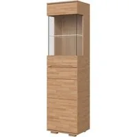 OTTO home Vitrine VETRO: Fronten aus Massivholz, Korpus aus Melamin, 1Glastür Eiche B/T/H:50/40/190cm,3Variable einlegeboden,Türanschlag L/R,5Fächer