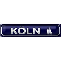 Roomando Metallschild Blechschild Straßenschild 46x10cm Köln Wappen Dekoration