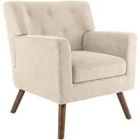 CLP Loungesessel Kioni (1er), Cordbezug, Kautschukholz, bis 150 kg belastbar