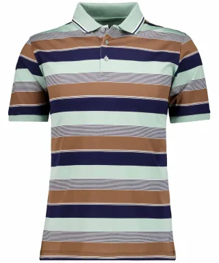 RAGMAN - Poloshirt gestreift, mercerisierte Baumwolle marine - Gr. - 3XL