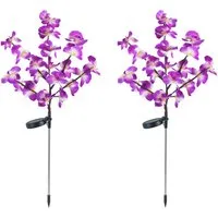 Maximex LED Gartenleuchte Modell Orchidee, Ein-/Ausschalter, LED fest integriert, Extra-Warmweiß, LED Gartenstecker, solarbetriebene Gartenbeleuchtung, 2 Einstellungen
