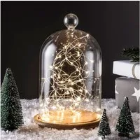 Lights4fun LED-Lichterkette 50er LED Micro Lichterkette warmweiß