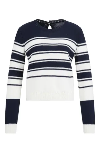 Yaya - Gestreifter Pullover blau/weiß - Gr. - M