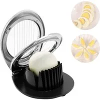feinlux Eierschneider Edelstahl Schnittlinie 2-in-1-Eierschneider(1 Stück), (Packung, Multifunktionaler Eierschneider), für Eier, Kiwi, Erdbeeren, Weiche Speisen