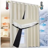 Jibenhome Vorhang Schlafzimmer Vorhänge Blickdicht, Thermogardinen Kälteschutz (2 St), Winter Verdunklungsvorhänge Ösen Thermal Wärmeisolierend