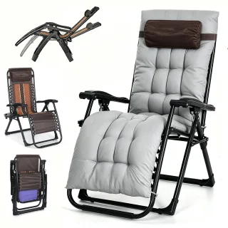 Xmund Foldable Reclining Lounge Chair 200kg Capacity 90-170 Degree Adjustable 3D Ice Silk Breathable Indoor Outdoor Pati