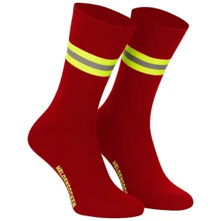 Feuerwehr Heldensocken | rot gelb-silber-gelb 36-39