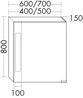 Burgbad Spiegelschrank rc40 System PG2 800x700x150 Eiche Weiß, SPNF070RF4114 SPNF070RF4114