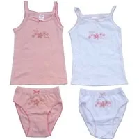 Girls Fashion Unterhemd 2er Pck. Mädchen Garnitur, Unterhemd + Slip MS0905