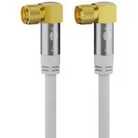 SAT-Antennenkabel (135dB typ), F-Stecker 90° > F-Stecker 90° weiß, 2 Meter