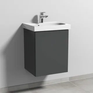 Sanipa 3way Waschtischunterbau zu Geberit Acanto Waschtisch mit 1 Tür, Anthrazit-Matt SM41422