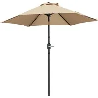 Yaheetech Sonnenschirm Φ 226/269/294 cm, Garten- und Marktschirm mit 6 Metallstreben für Balkon/Terrasse/Garten