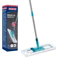 Leifheit Wischmopp Bodenwischer Profi XL micro duo, (3-St), Waschbar bei 60°C, Wischbreite 42cm, Arbeitshöhe 146cm, Microfaser