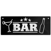 speecheese Metallschild Bar mit Cocktail und Bier Metallschild L in 10,5x28cm