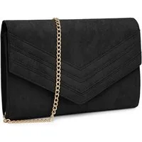 Miss Lulu Clutch Damen Elegante Abendtasche Umschlag Umhängetasche Crossbody mit Kette