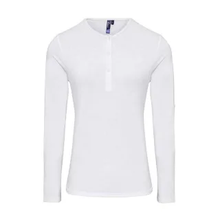 Premier - "Long John" T-Shirt für Damen Krempelärmel (Weiß)