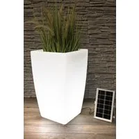 Arnusa Pflanzkübel Solar Blumenkübel LED Farbwechsel + Fernbedienung Akku Blumentopf, beleuchtet Solarleuchte moderne Lampe