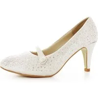 White Lady 824 perlenbesetzte Brautschuhe Pumps