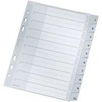 LEITZ Aktenordner Leitz 1285-00-00 Zahlenregister 1-10 PP A5 PP 10 Blatt grau(S)