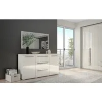 OTTO home Sideboard Piano, Kombikommode, 2-türig mit 3 Schubladen, 153x45x85cm, UV lackiert, hochglänzend, Soft-Close Funktion