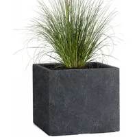 Pflanzwerk® Pflanzkübel CUBE Premium Fiberglas Blumenkübel Frostbeständig mit Lotus-Effekt, Lotus-Effekt - Handgefertigt - Eckig - Frostbeständig