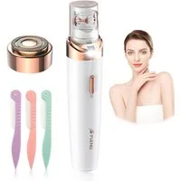 feinlux Epilierer Epilierer,2 in 1Epilierer, Aufsätze: 2 St., Glatter Epilierer Trimmer Reise Set, Haarentfernung für Frauen Beine/Gesicht/Bikini/Arme