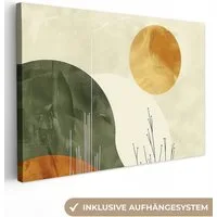 OneMillionCanvasses® Leinwandbild Abstrakt - Landschaft - Sonne - Kunst, Fotodruck (1 St), Leinwand Bilder Klein, Wand Dekoration Aesthetic 30x20 cm