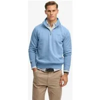 Superdry Sweatshirt ESSENTIAL LOGO HENLEY aus Baumwolle und Polyester, Loose Fit, angeraute Sweatware