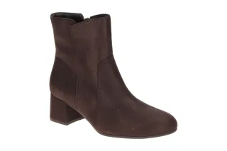 Gabor Damen Stiefeletten 8063.01 Mocca Braun Velour-Leder Weit-Rei?verschlu?