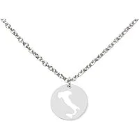 DAHEIM Kette mit Anhänger Halskette Italien (silber-farben), - filigrane Kette des italienischen Stiefels für Damen und Frauen, Hei