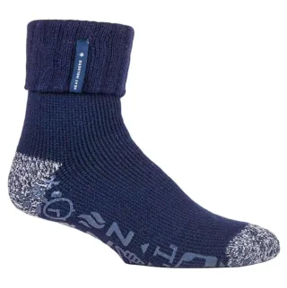 Herren Turnover Thermal Fleece gefütterte Bettsocken mit Anti-Rutsch-Griffen )