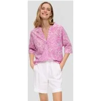 s.Oliver Kurzarmbluse Bluse Baumwollbluse mit Fledermausärmeln und floralem All-over-Print