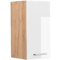Vicco Hängeschrank R-Line, Weiß Hochglanz/Goldkraft Eiche, 30 cm (1-St)