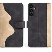 Wigento Handyhülle Für Samsung Galaxy A15 Design Handy Tasche Wallet Schutz Hülle Schwarz