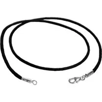 Edellis Kette mit Anhänger Schwarzem Seidenband Halskette mit einem Sterling Silber Verschluss (1-tlg)