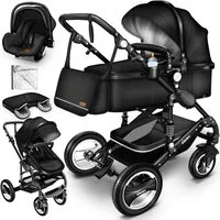 KIDUKU Kombi-Kinderwagen KIDUKU® 3 in 1 Kombi-Kinderwagen Buggy Reisebuggy inkl. Auto- Babyscha, Kindertisch