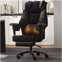 Dowinx Gaming-Stuhl XXL Bürostuhl mit Massage-Lendenkissen & Extra-Dicker Sitzpolsterung (Packung), Chefsessel mit Atmungsaktivem Mesh & Verstellbaren Armlehnen