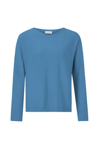 Rich & Royal - Boat neck seamless french blue - Gr. - M