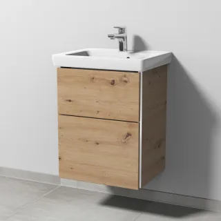 Sanipa 3way Waschtischunterbau zu Villeroy & Boch Subway 2.0 Waschtisch mit 2 Auszügen, Eiche Natura BR61085