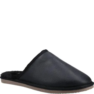 Hush Puppies Herren Coady Leder Hausschuhe (Schwarz)