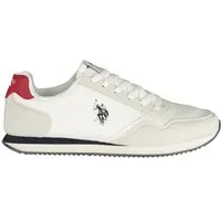 U.S. GRAND POLO Sneaker Herren Sportschuh Weiß mit Roten Details &